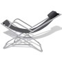 Tumbonas reclinables 2 unidades acero negro de vidaXL, Tumbonas - Ref: Foro24-42936, Precio: 134,62 €, Descuento: %