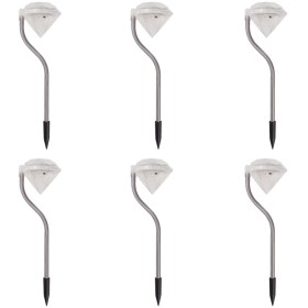 Lámparas LED solares para jardín 6 unidades 9x7,8x29,5 cm de , Iluminación de exterior - Ref: Foro24-42341, Precio: 21,32 €, ...