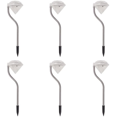 Lámparas LED solares para jardín 6 unidades 9x7,8x29,5 cm de , Iluminación de exterior - Ref: Foro24-42341, Precio: 21,32 €, ...
