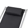 Reclining sun loungers 2 units black steel by vidaXL, Loungers - Ref: Foro24-42936, Price: 141,12 €, Discount: %