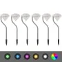 Lámparas LED solares para jardín 6 unidades 9x7,8x29,5 cm de , Iluminación de exterior - Ref: Foro24-42341, Precio: 20,96 €, ...