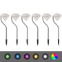 Lámparas LED solares para jardín 6 unidades 9x7,8x29,5 cm de , Iluminación de exterior - Ref: Foro24-42341, Precio: 21,32 €, ...