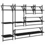 Estantes de pared con barras 6 pzas madera de ingeniería negro de , Estantes y estanterías - Ref: Foro24-836268, Precio: 58,3...