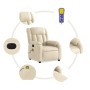Sillón reclinable de masaje eléctrico tela color crema en Sillones | Comprar online en Foru.es