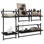 Estantes de pared con barras 4 pzas madera de ingeniería negro de , Estantes y estanterías - Ref: Foro24-836263, Precio: 36,9...