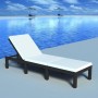 Tumbona de jardín con cojín de ratán sintético negro de vidaXL, Tumbonas - Ref: Foro24-42846, Precio: 162,18 €, Descuento: %