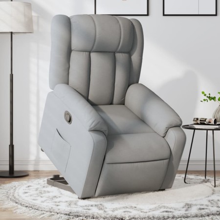 Sillón reclinable elevable de tela gris claro en Sillones | Comprar online en Foru.es