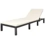 Tumbona de jardín con cojín de ratán sintético negro de vidaXL, Tumbonas - Ref: Foro24-42846, Precio: 159,64 €, Descuento: %