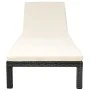 Tumbona de jardín con cojín de ratán sintético negro de vidaXL, Tumbonas - Ref: Foro24-42846, Precio: 159,64 €, Descuento: %