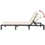 Tumbona de jardín con cojín de ratán sintético negro de vidaXL, Tumbonas - Ref: Foro24-42846, Precio: 159,64 €, Descuento: %