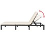 Tumbona de jardín con cojín de ratán sintético negro de vidaXL, Tumbonas - Ref: Foro24-42846, Precio: 162,18 €, Descuento: %