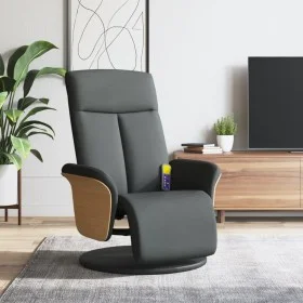 Sillón reclinable de masaje con reposapiés tela gris oscuro de , Sillones - Ref: Foro24-356534, Precio: 282,58 €, Descuento: %