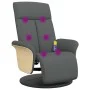 Sillón reclinable de masaje con reposapiés tela gris oscuro de , Sillones - Ref: Foro24-356534, Precio: 282,58 €, Descuento: %