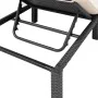 Tumbona de jardín con cojín de ratán sintético negro de vidaXL, Tumbonas - Ref: Foro24-42846, Precio: 159,64 €, Descuento: %