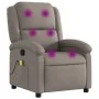 Taupe gray fabric reclining massage chair by , Armchairs - Ref: Foro24-371771, Price: 207,18 €, Discount: %