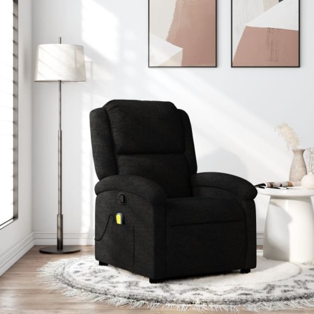 Sillón reclinable de masaje de tela negro de , Sillones - Ref: Foro24-371765, Precio: 210,31 €, Descuento: %