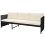 Set muebles de jardín 6 piezas y cojines ratán sintético negro de vidaXL, Conjuntos de jardín - Ref: Foro24-43010, Precio: 38...