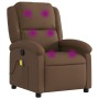 Sillón reclinable con masaje de tela marrón de , Sillones - Ref: Foro24-371767, Precio: 256,30 €, Descuento: %