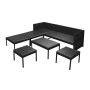 Set muebles de jardín 6 piezas y cojines ratán sintético negro de vidaXL, Conjuntos de jardín - Ref: Foro24-43010, Precio: 38...