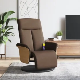 Sillón reclinable de masaje con reposapiés tela marrón de , Sillones - Ref: Foro24-356536, Precio: 259,81 €, Descuento: %