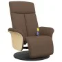 Sillón reclinable de masaje con reposapiés tela marrón de , Sillones - Ref: Foro24-356536, Precio: 259,81 €, Descuento: %