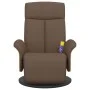 Sillón reclinable de masaje con reposapiés tela marrón de , Sillones - Ref: Foro24-356536, Precio: 259,81 €, Descuento: %