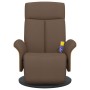 Sillón reclinable de masaje con reposapiés tela marrón de , Sillones - Ref: Foro24-356536, Precio: 231,15 €, Descuento: %