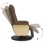 Sillón reclinable de masaje con reposapiés tela marrón de , Sillones - Ref: Foro24-356536, Precio: 259,81 €, Descuento: %