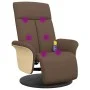 Sillón reclinable de masaje con reposapiés tela marrón de , Sillones - Ref: Foro24-356536, Precio: 259,81 €, Descuento: %