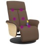 Sillón reclinable de masaje con reposapiés tela marrón de , Sillones - Ref: Foro24-356536, Precio: 231,15 €, Descuento: %