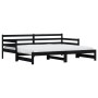 Sofá cama nido madera maciza de pino negro 80x200 cm de , Camas y somieres - Ref: Foro24-836152, Precio: 224,30 €, Descuento: %
