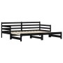 Sofá cama nido madera maciza de pino negro 80x200 cm de , Camas y somieres - Ref: Foro24-836152, Precio: 224,30 €, Descuento: %