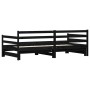 Sofá cama nido madera maciza de pino negro 80x200 cm de , Camas y somieres - Ref: Foro24-836152, Precio: 224,30 €, Descuento: %