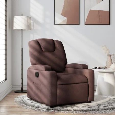Sillón de masaje reclinable de tela marrón oscuro de , Sillones - Ref: Foro24-372370, Precio: 198,16 €, Descuento: %