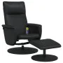 Sillón reclinable masaje con reposapiés cuero sintético negro de , Sillones - Ref: Foro24-356560, Precio: 164,33 €, Descuento: %