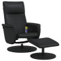 Sillón reclinable masaje con reposapiés cuero sintético negro de , Sillones - Ref: Foro24-356560, Precio: 170,92 €, Descuento: %