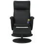 Sillón reclinable masaje con reposapiés cuero sintético negro de , Sillones - Ref: Foro24-356560, Precio: 164,33 €, Descuento: %