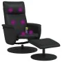 Sillón reclinable masaje con reposapiés cuero sintético negro de , Sillones - Ref: Foro24-356560, Precio: 164,33 €, Descuento: %