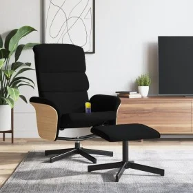 Sillón reclinable de masaje con reposapiés tela negro de , Sillones - Ref: Foro24-356624, Precio: 151,86 €, Descuento: %
