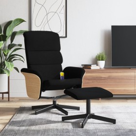 Sillón reclinable de masaje con reposapiés tela negro de , Sillones - Ref: Foro24-356624, Precio: 146,24 €, Descuento: %