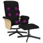 Sillón reclinable de masaje con reposapiés tela negro de , Sillones - Ref: Foro24-356624, Precio: 151,86 €, Descuento: %
