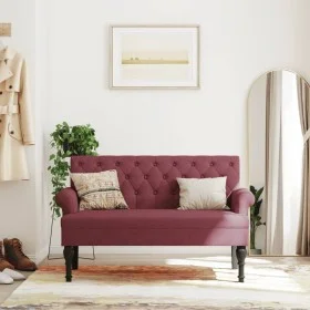 Bench with backrest red fabric 120x62x75.5 cm by , Banks - Ref: Foro24-372127, Price: 186,51 €, Discount: %