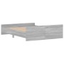 Estructura de cama con cabecero piecero gris Sonoma 140x200 cm de , Camas y somieres - Ref: Foro24-3203752, Precio: 129,32 €,...