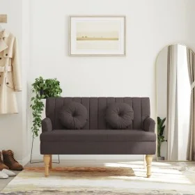 Bench with cushions dark brown fabric 113x64.5x75.5 cm by , Banks - Ref: Foro24-372133, Price: 150,78 €, Discount: %
