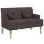 Banco con cojines tela marrón oscuro 113x64,5x75,5 cm de , Bancos - Ref: Foro24-372133, Precio: 150,78 €, Descuento: %