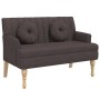 Banco con cojines tela marrón oscuro 113x64,5x75,5 cm de , Bancos - Ref: Foro24-372133, Precio: 153,07 €, Descuento: %