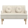 Banco con cojines tela lino 113x64,5x75,5 cm de , Bancos - Ref: Foro24-372138, Precio: 204,27 €, Descuento: %