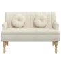 Banco con cojines tela lino 113x64,5x75,5 cm de , Bancos - Ref: Foro24-372138, Precio: 196,18 €, Descuento: %