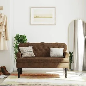 Bank mit Rückenlehne aus synthetischem Veloursleder braun 119,5x64,5x75 cm von , Banken - Ref: Foro24-372165, Preis: 210,33 €...