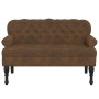 Banco con respaldo ante sintético marrón 119,5x64,5x75 cm de , Bancos - Ref: Foro24-372165, Precio: 233,93 €, Descuento: %